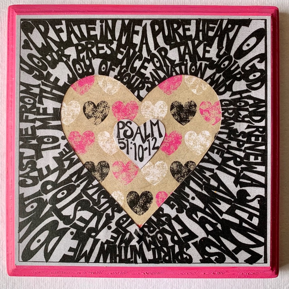 One of a kind handmade scripture art